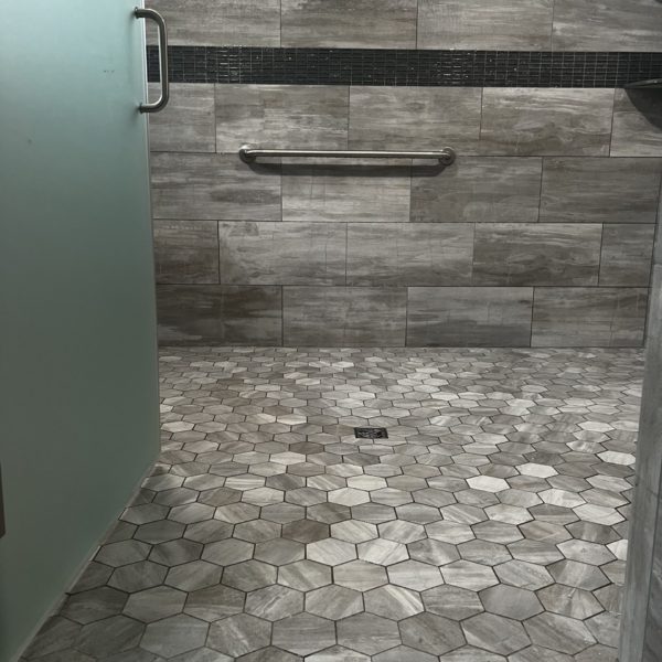 Floor detail in shower room