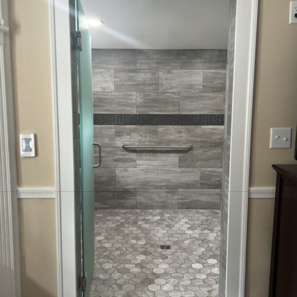 Door to new shower room